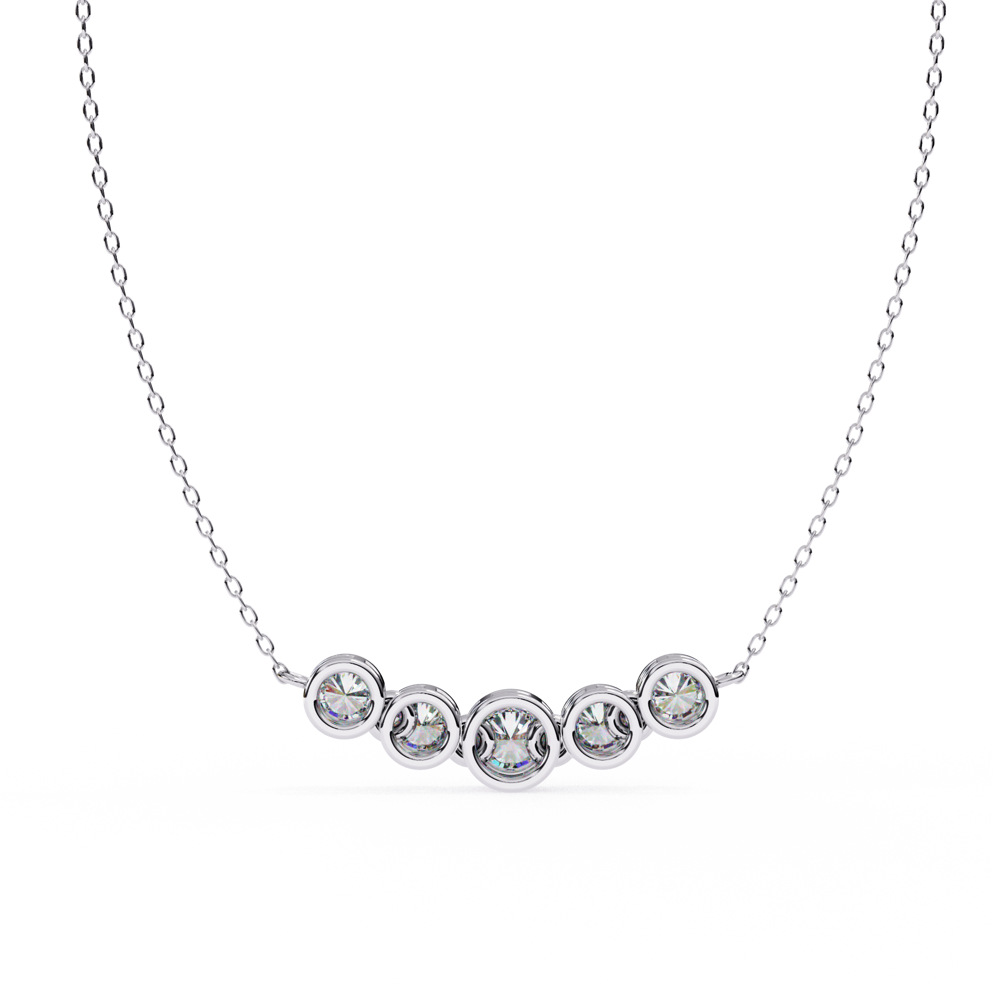 Solitairekart 0.26 Ct Natural Diamond Bar Chain Necklace